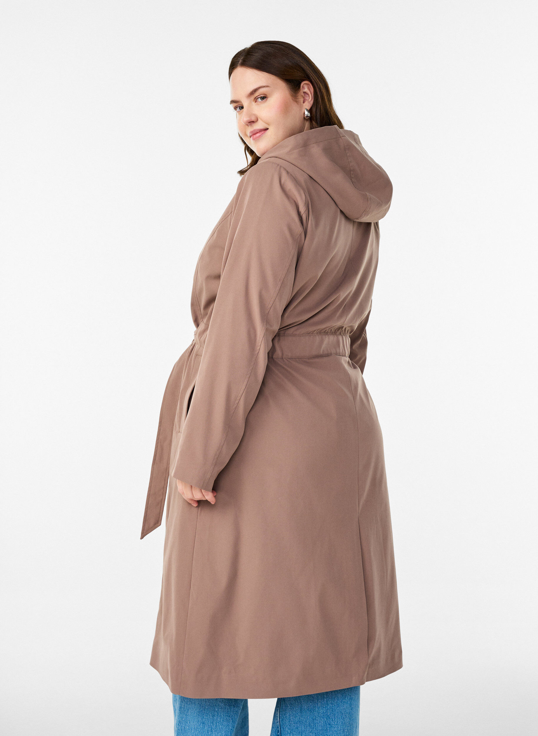 ZizziTrenchcoat mit Kapuze und Bindeg&uuml;rtel, Braun, Model image number 2