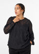 Bluse aus Chiffon mit Strukturmuster, Schwarz, Model image number 0