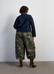 Ballonhose mit hoher Taille und Allover-Muster, Gr&uuml;n, Model image number 1