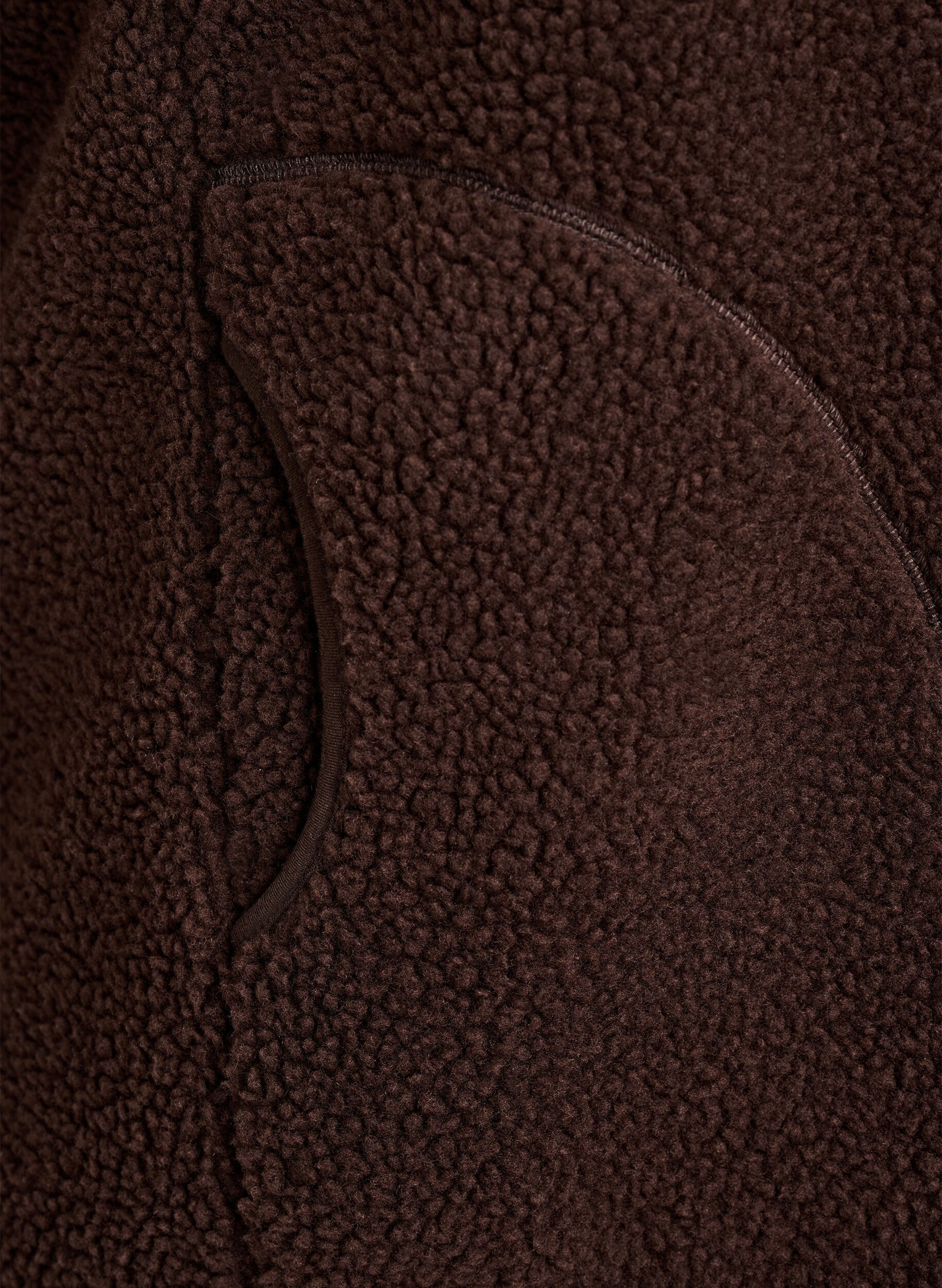 ZizziTeddy-Fleece-Weste mit Rei&szlig;verschluss und Taschen, Braun, Packshot image number 3