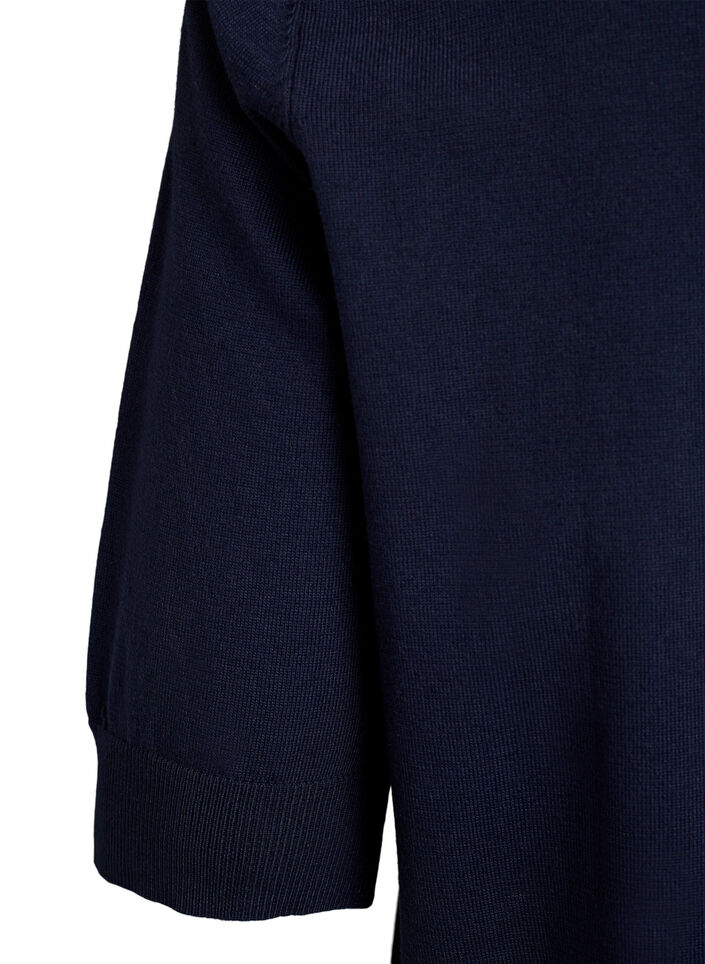 FLASH - Fein gestrickte Bluse mit kurzen Ärmeln, Blau, Packshot image number 3