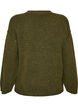 Lockerer Strickpullover mit Kontrastn&auml;hten, Gr&uuml;n, Packshot image number 1