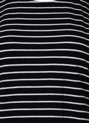 T-Shirt aus Baumwolle mit Streifen, Black W. Stripe, Packshot image number 2