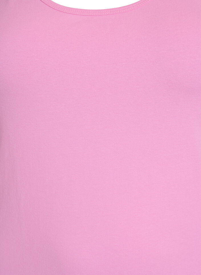 Solide Farbe Grundoberteil aus Baumwolle, Pink, Packshot image number 2