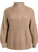Strickpullover mit hohem Kragen und Rei&szlig;verschluss, Braun, Packshot image number 0