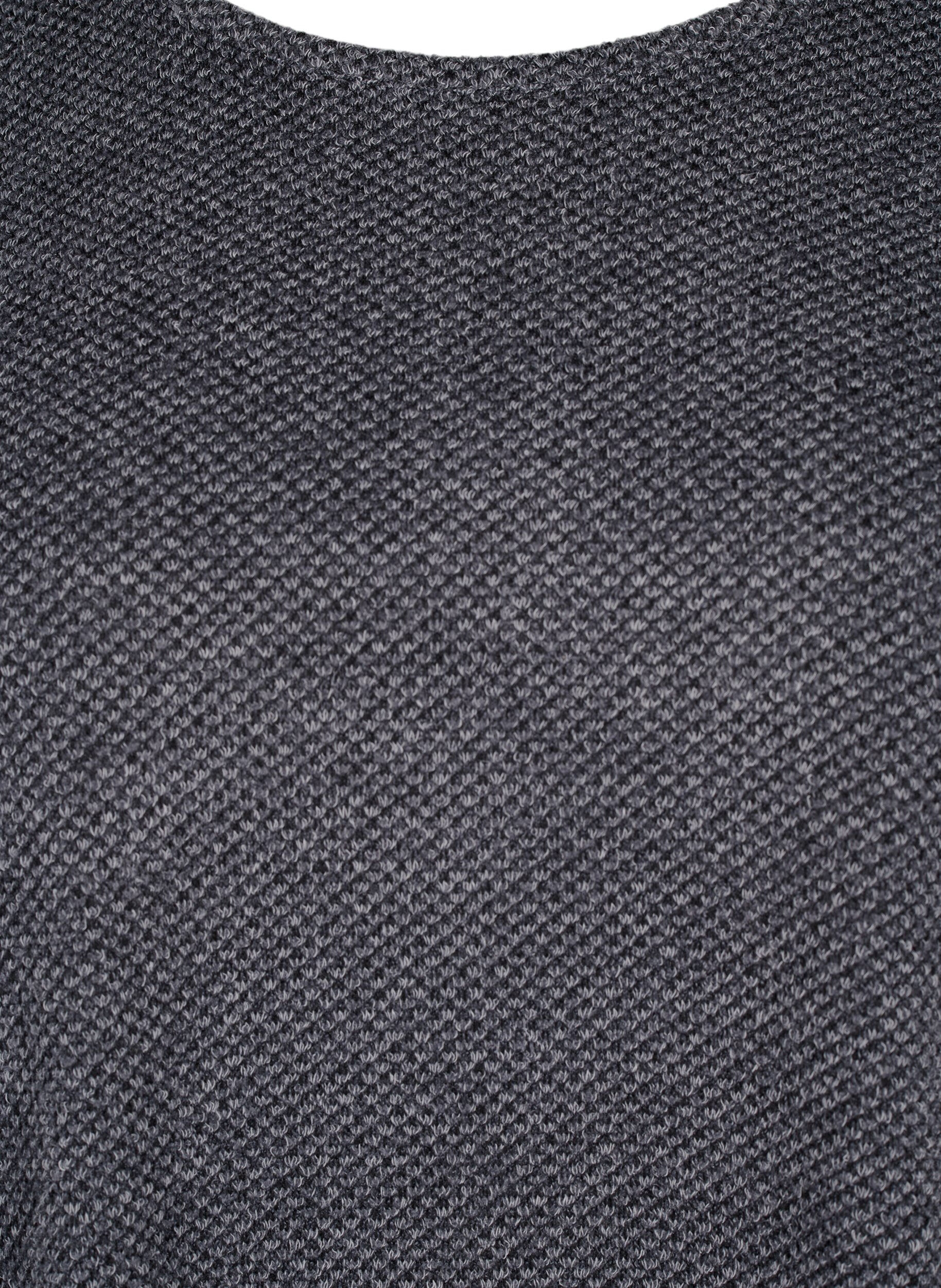 ZizziMelange Bluse mit rund um den Neck und langen &Auml;rmel, Dark Grey, Packshot image number 2