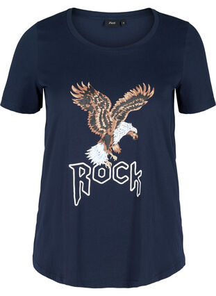 Kurzarm T-Shirt mit Print, Navy Blazer/Rock, Packshot image number 0