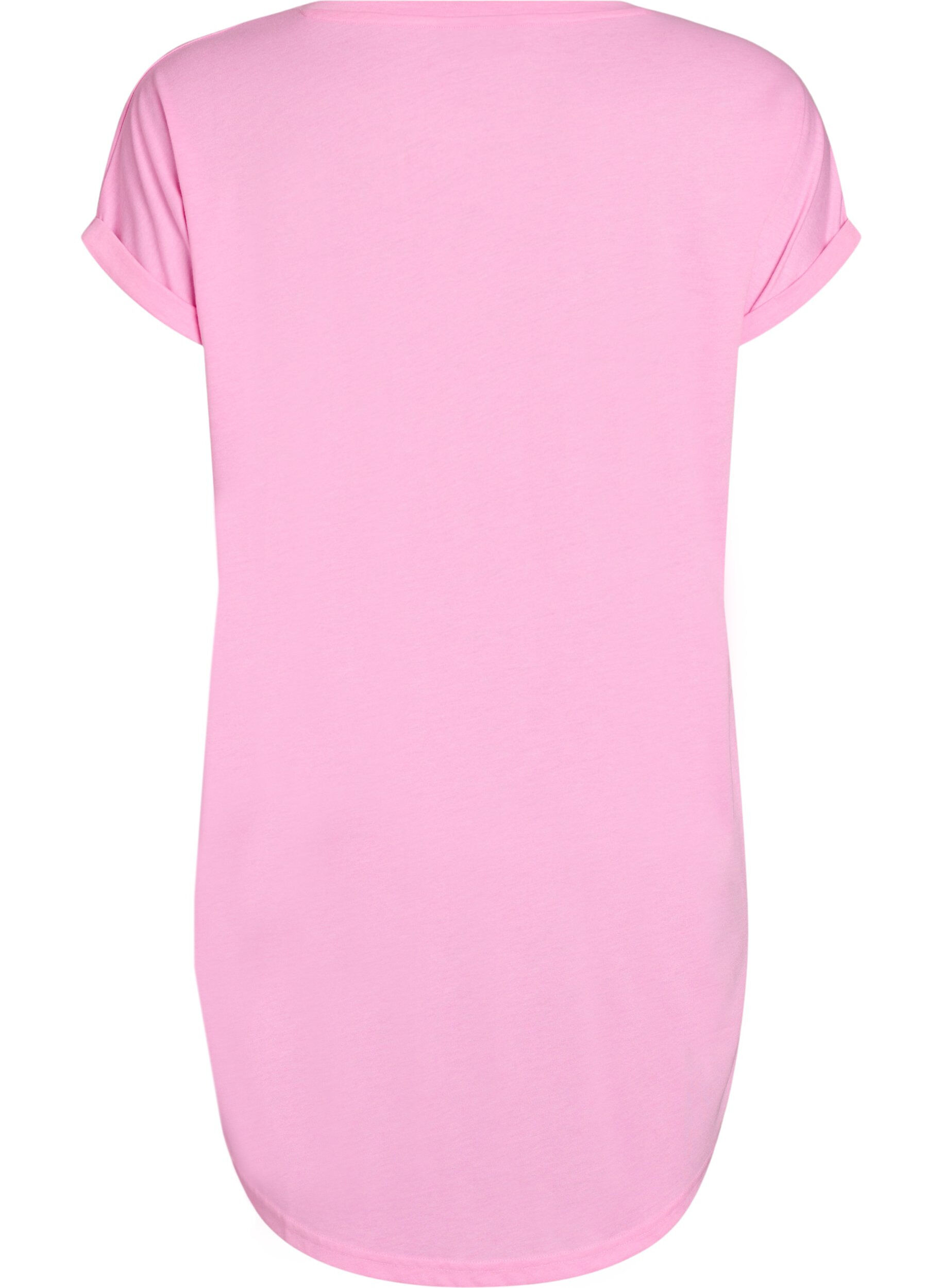 ZizziKurz&auml;rmliges Nachthemd mit Textdruck, Pink, Packshot image number 1