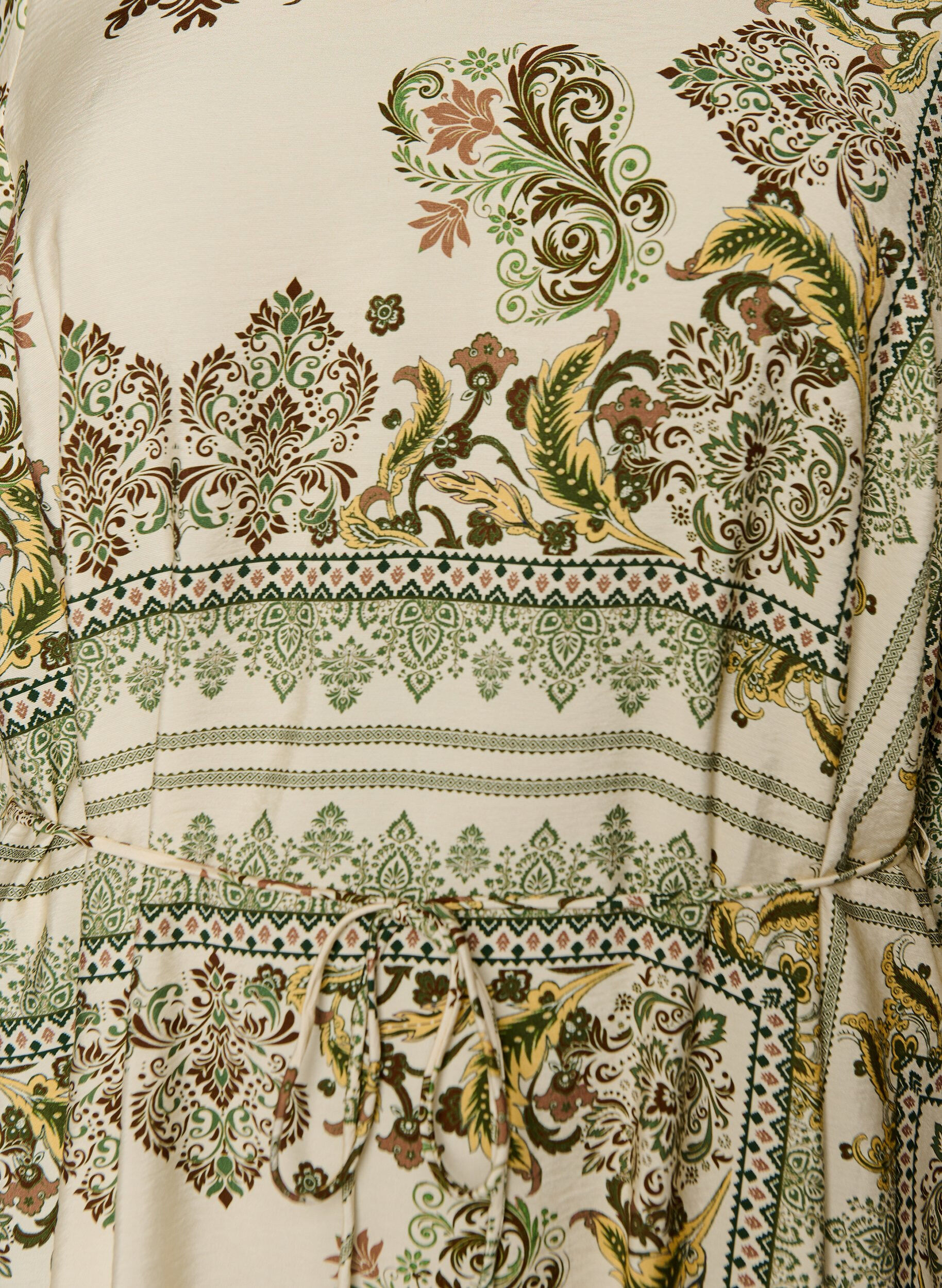 ZizziGemustertes Midikleid aus Viskose mit Bindeg&uuml;rtel, Gr&uuml;n, Packshot image number 2