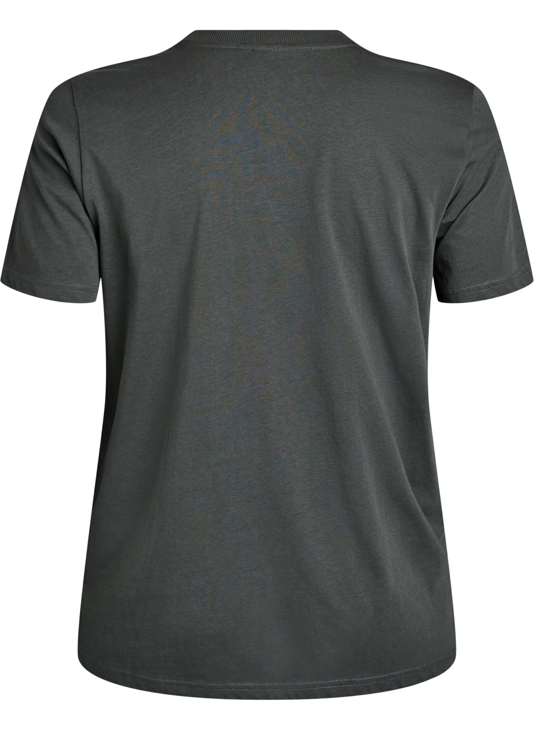 ZizziBasic-T-Shirt aus Baumwolle mit Rundhalsausschnitt, Gr&uuml;n, Packshot image number 1