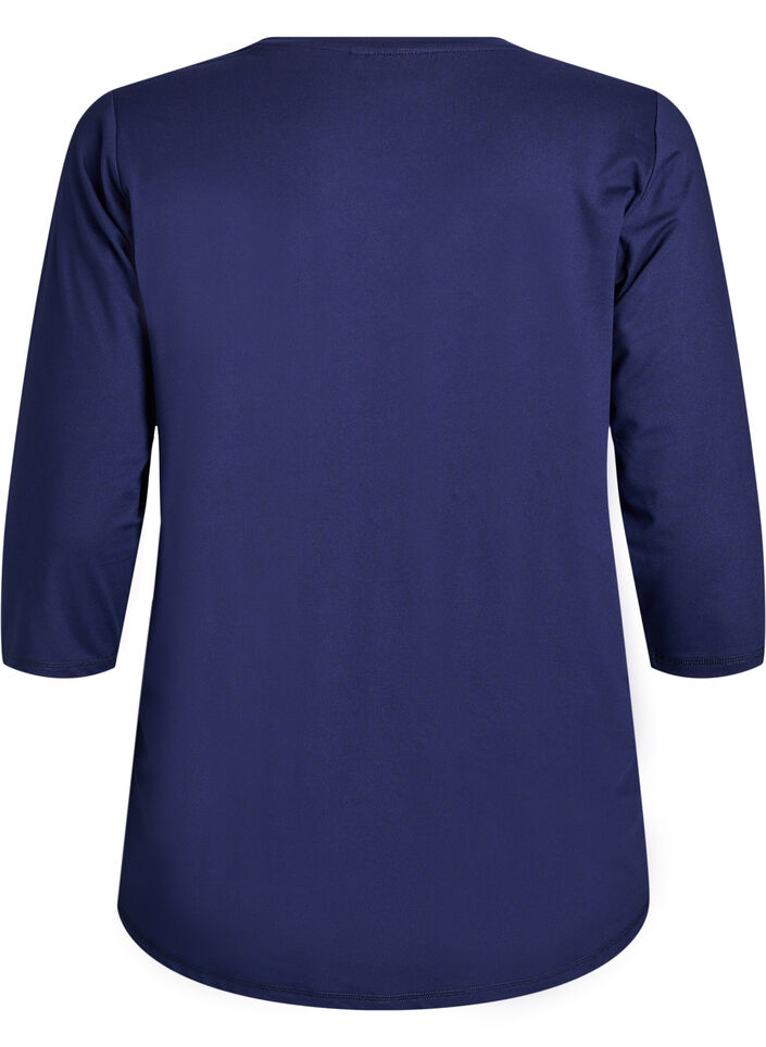 Trainingsshirt mit 3/4-&Auml;rmeln, Blau, Packshot image number 1