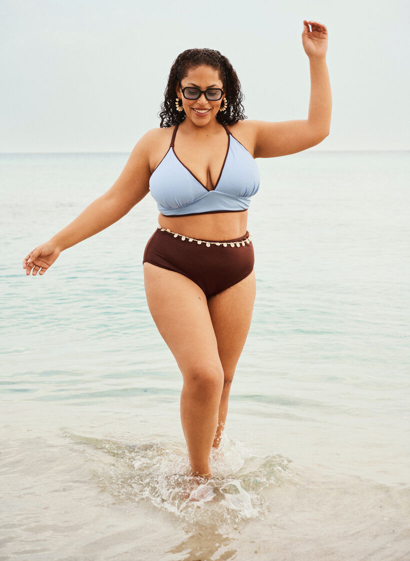 Wende-Bikinihose mit normaler Taillenh&ouml;he, Braun, Image image number 0