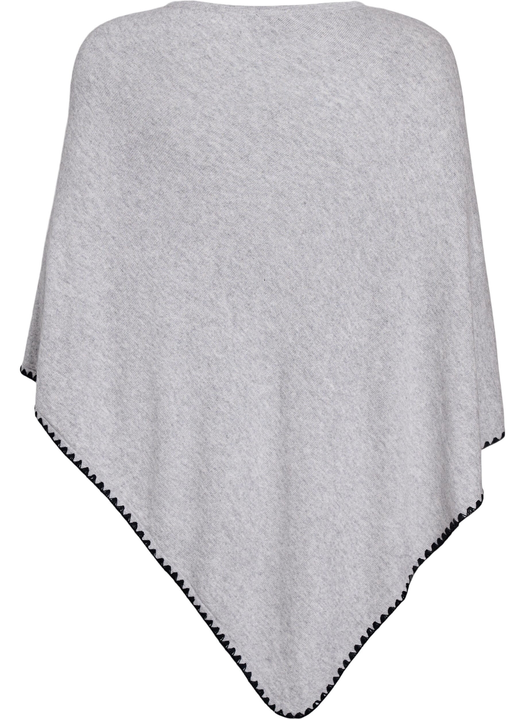 ZizziFeinstrickponcho., Grau, Packshot image number 1