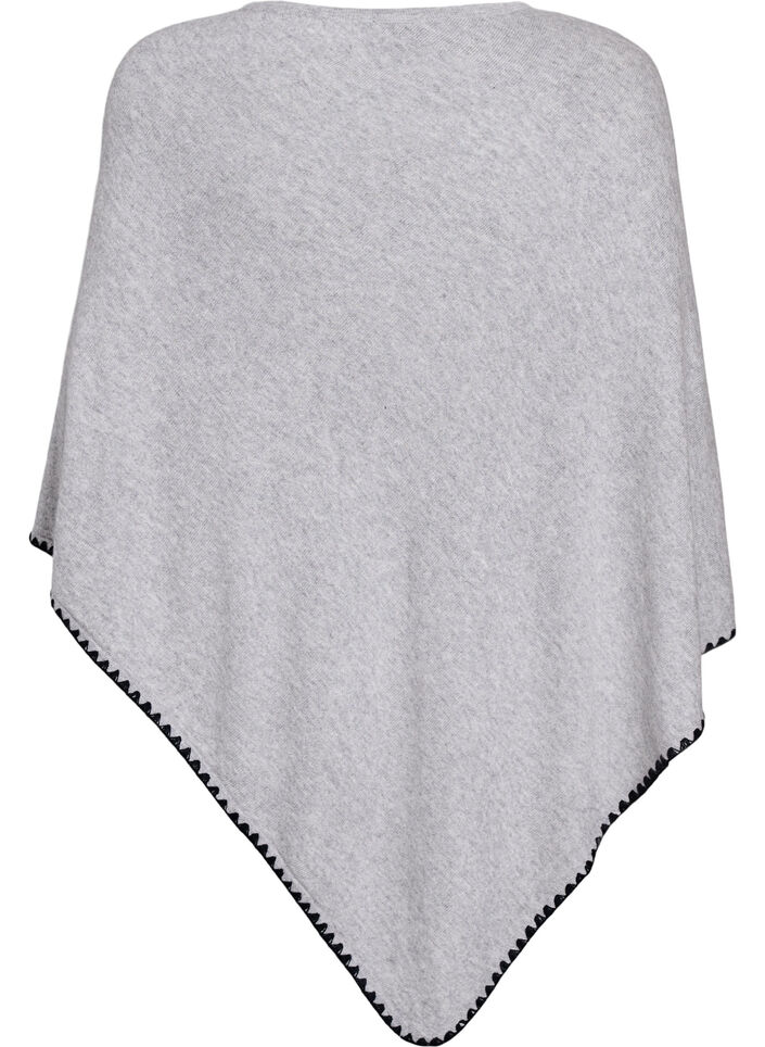 Feinstrickponcho., Grau, Packshot image number 1