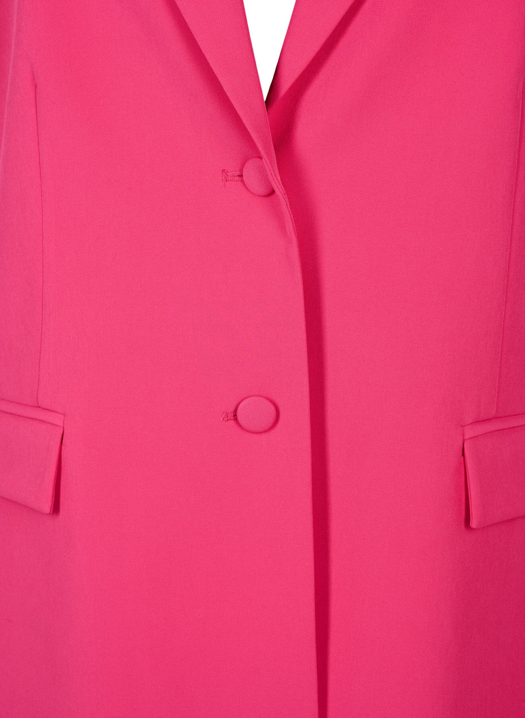 ZizziKlassischer Blazer mit Knopfverschluss, Pink Yarrow, Packshot image number 2