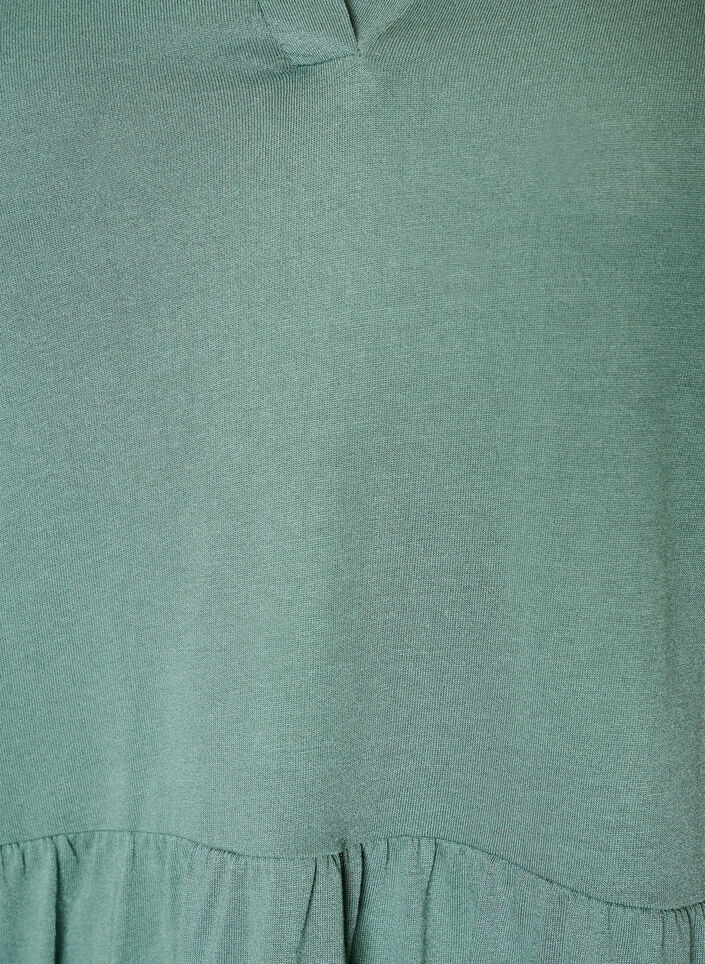 Jerseykleid mit Spitzendetails und mehrlagigem Rock, Gr&uuml;n, Packshot image number 2