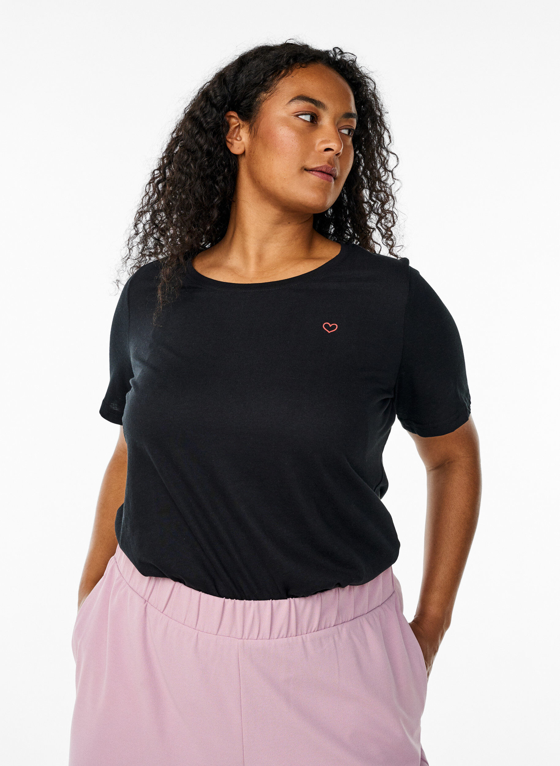 ZizziFLASH - T-Shirt mit Print, Schwarz, Model image number 0