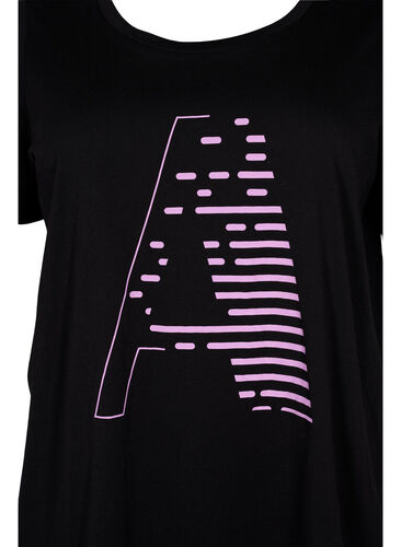 Trainings-T-Shirt mit Print, Black w. Purple A, Packshot image number 2
