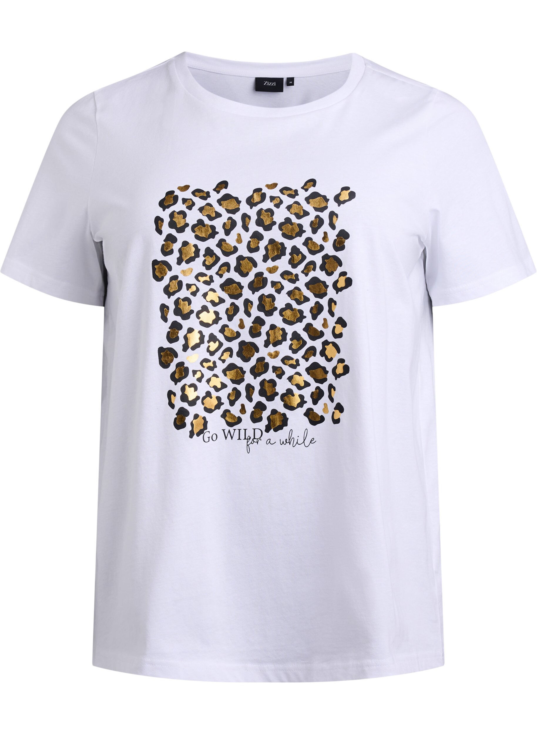 ZizziT-Shirt mit Leopardenmuster, Bright White w. Leo, Packshot image number 0