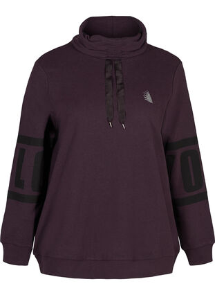 Sweatshirt mit hohem Kragen, Blackberry Wine, Packshot image number 0