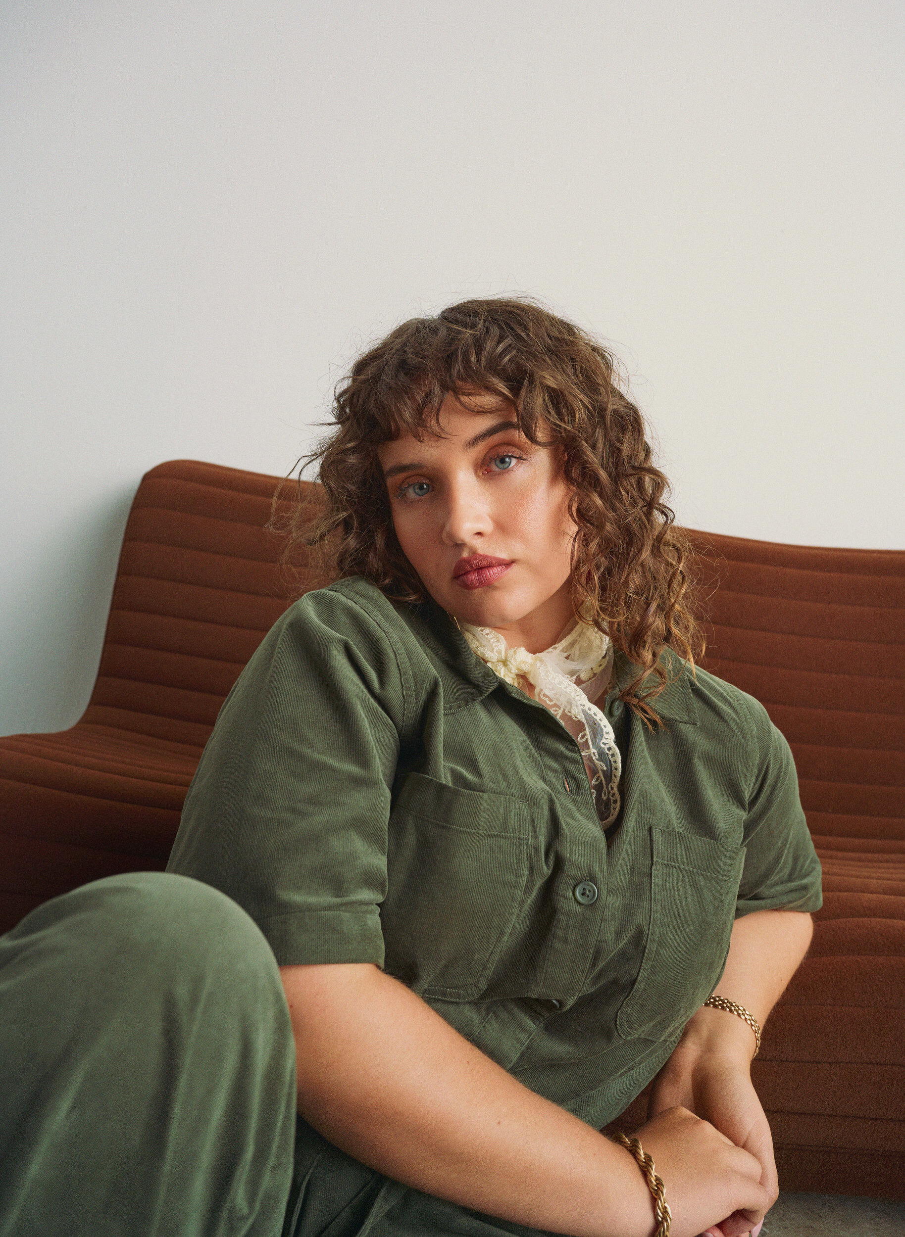 ZizziJumpsuit aus Cord mit geradem Bein, Gr&uuml;n, Image image number 0