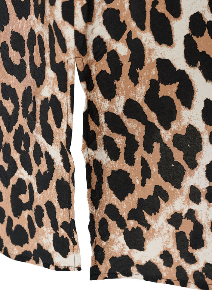 Kleid aus Viskose mit V-Ausschnitt, Braun, Packshot image number 3