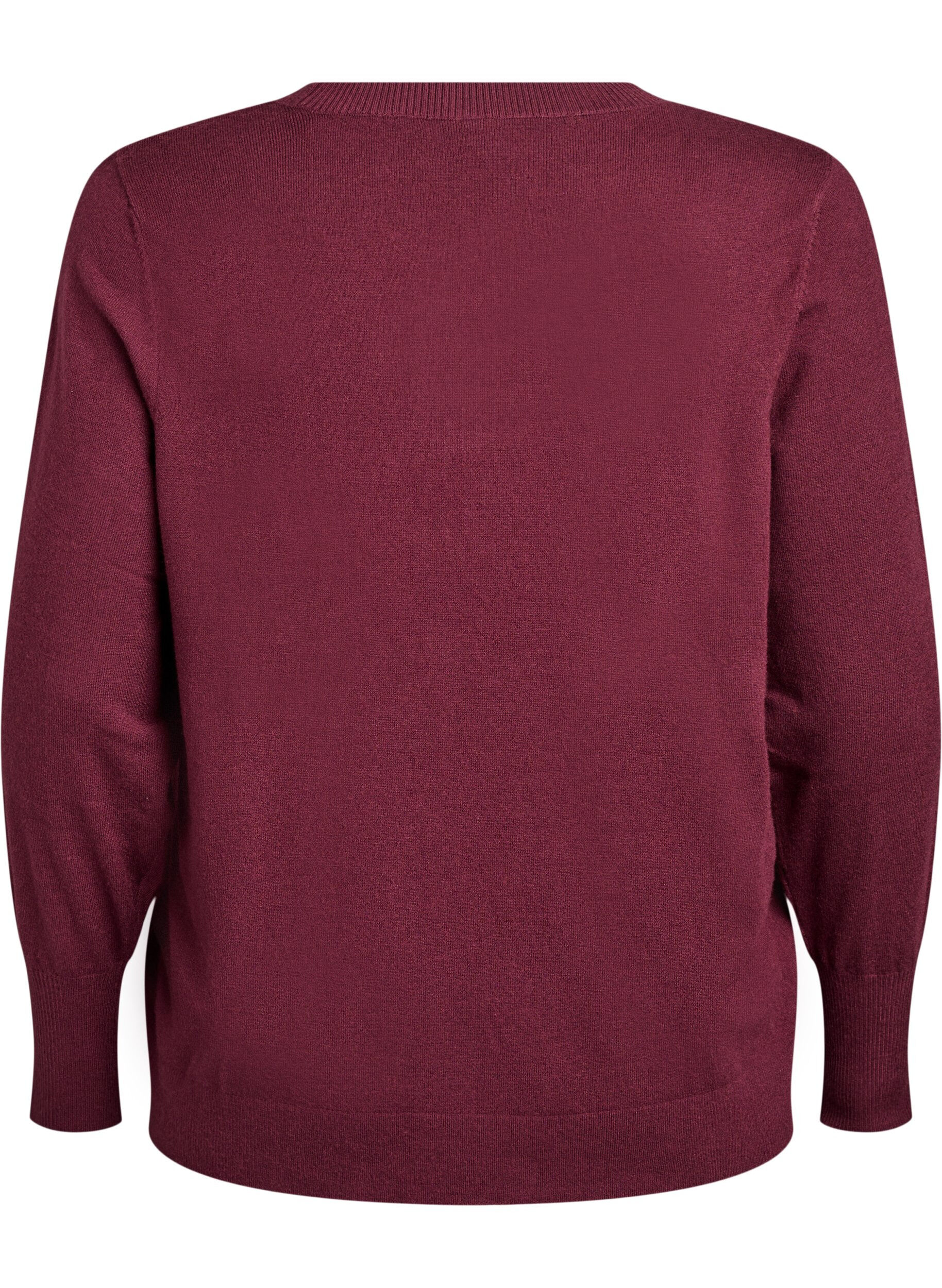 ZizziStrickpullover mit Rundhalsausschnitt, Rot, Packshot image number 1