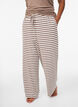 Gestreifte Schlafanzughose mit hoher Taille und weiten Beinen, Beige, Model image number 2