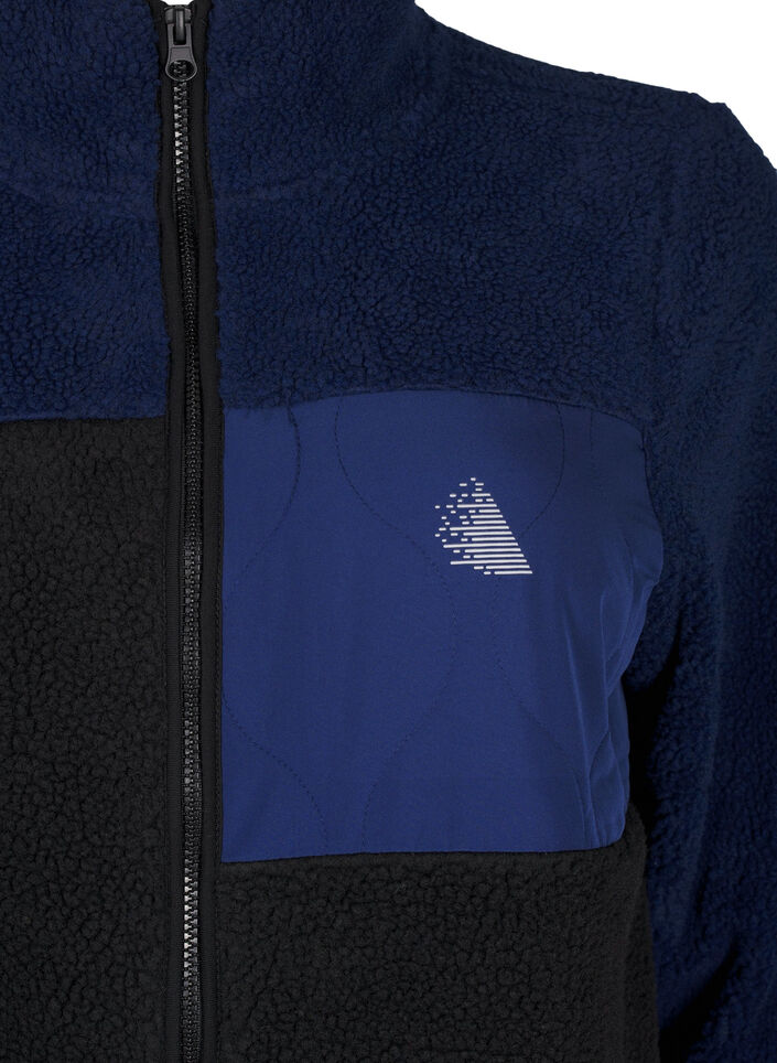 Teddyjacke mit Farbblock, Night Sky comb., Packshot image number 2