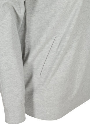 Meliertes Sweatshirt mit Reißverschluss, Light Grey Melange, Packshot image number 3
