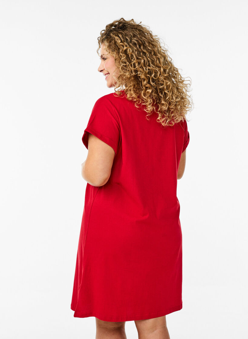 2er-Pack T-Shirt-Kleid mit kurzen Ärmeln, Rot, Model image number 2