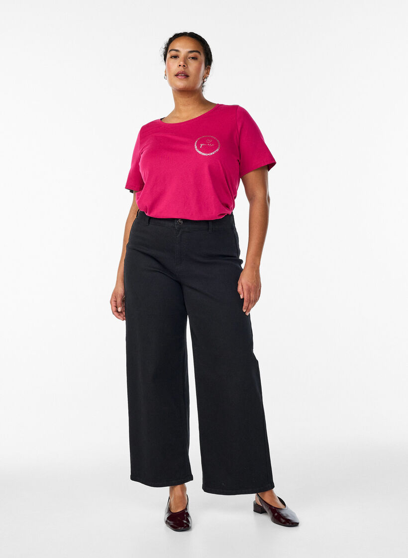 T-Shirt mit Print, Rot, Model image number 1