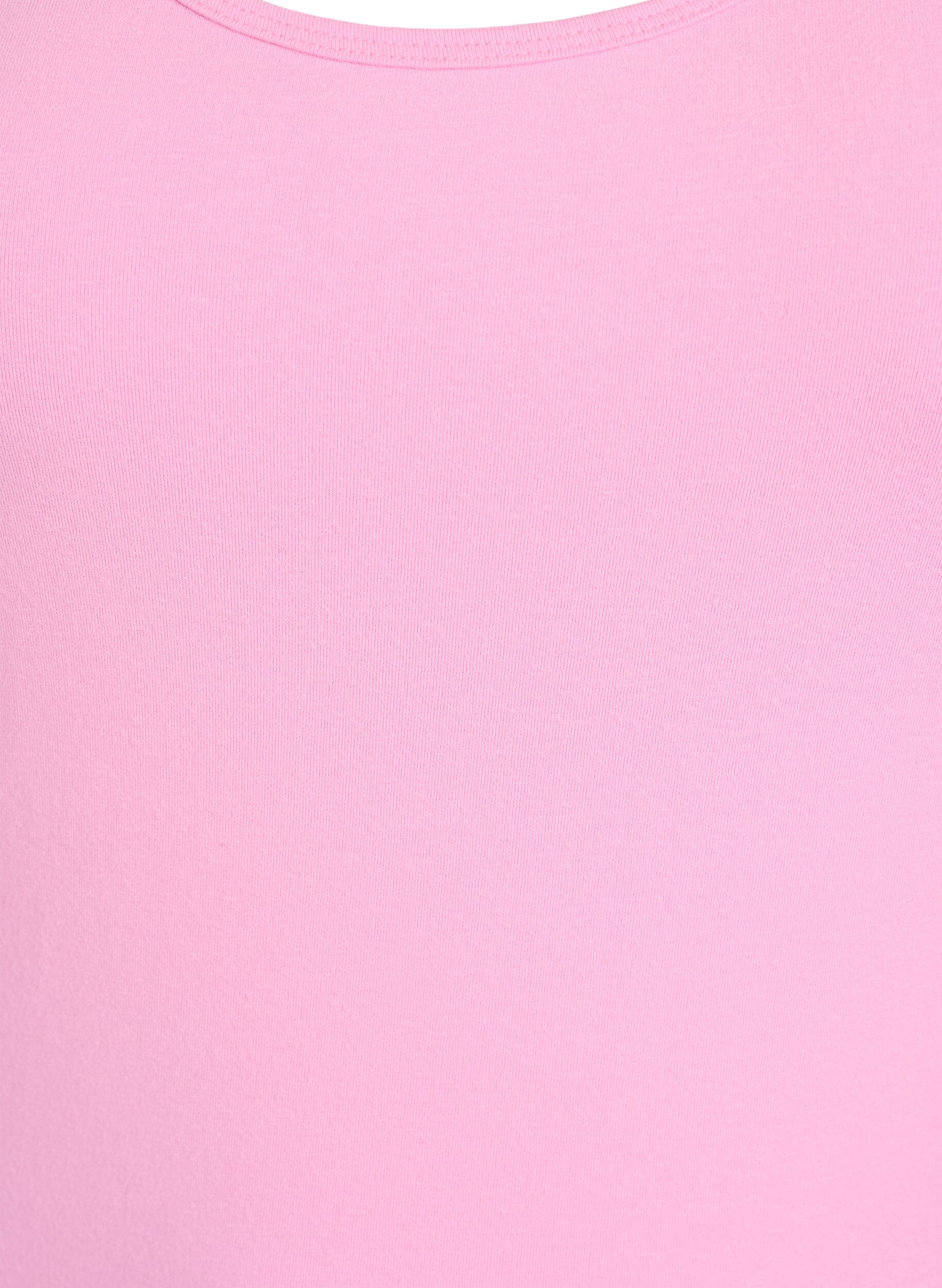 ZizziEinfarbiges Basic Top aus Baumwolle, Pink, Packshot image number 2