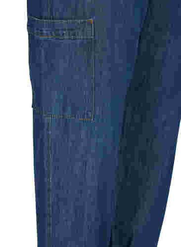 Cargo-Jeans mit Taschen, Dark blue denim, Packshot image number 3