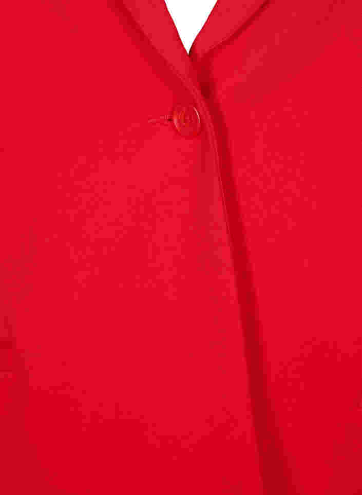 Schlichter Blazer mit Knopf und Dekorationstaschen, Flame Scarlet, Packshot image number 2