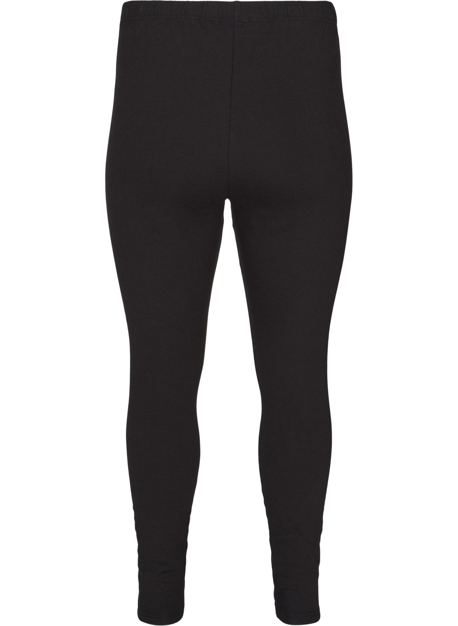 ZizziGef&uuml;tterte Baumwollleggings., Schwarz, Packshot image number 1