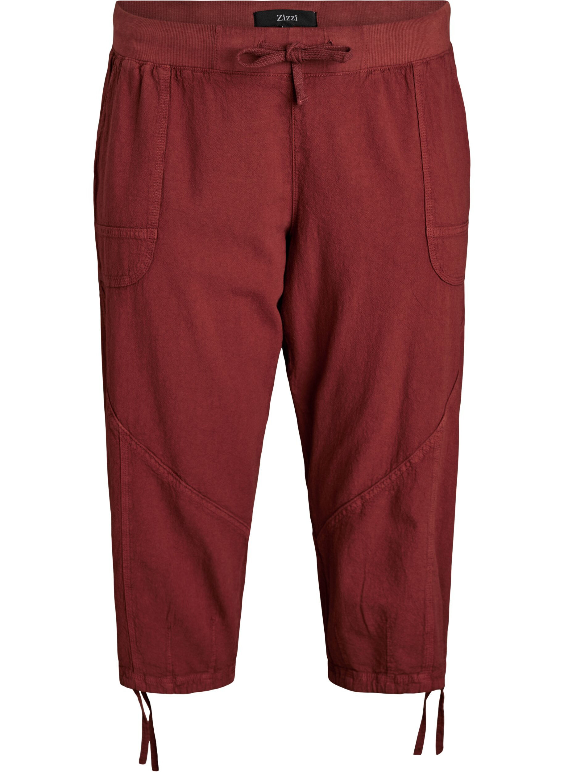 ZizziCapri-Hose aus Baumwolle, Rot, Packshot image number 0