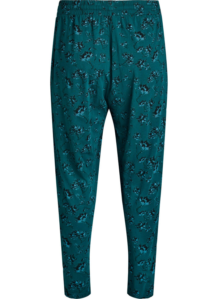 Cotton Pyjamas Hose mit Druck, T&uuml;rkis, Packshot image number 1
