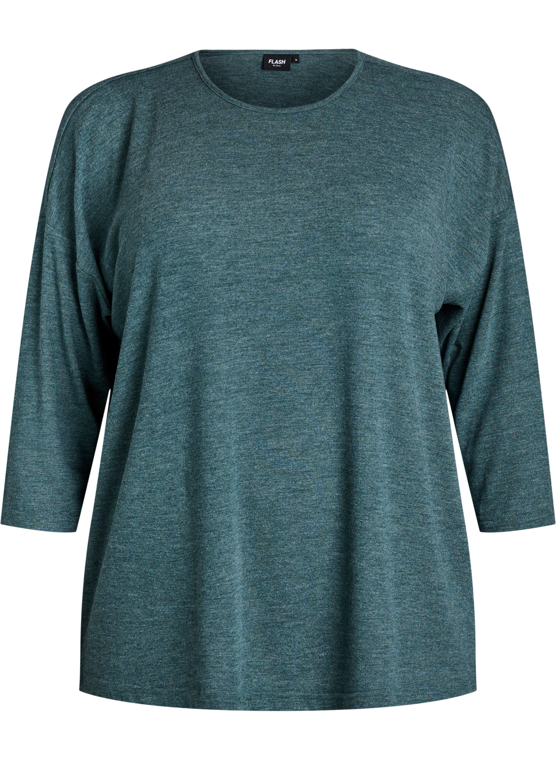 ZizziBluse aus Jersey mit 3/4-&Auml;rmeln , Gr&uuml;n, Packshot image number 0