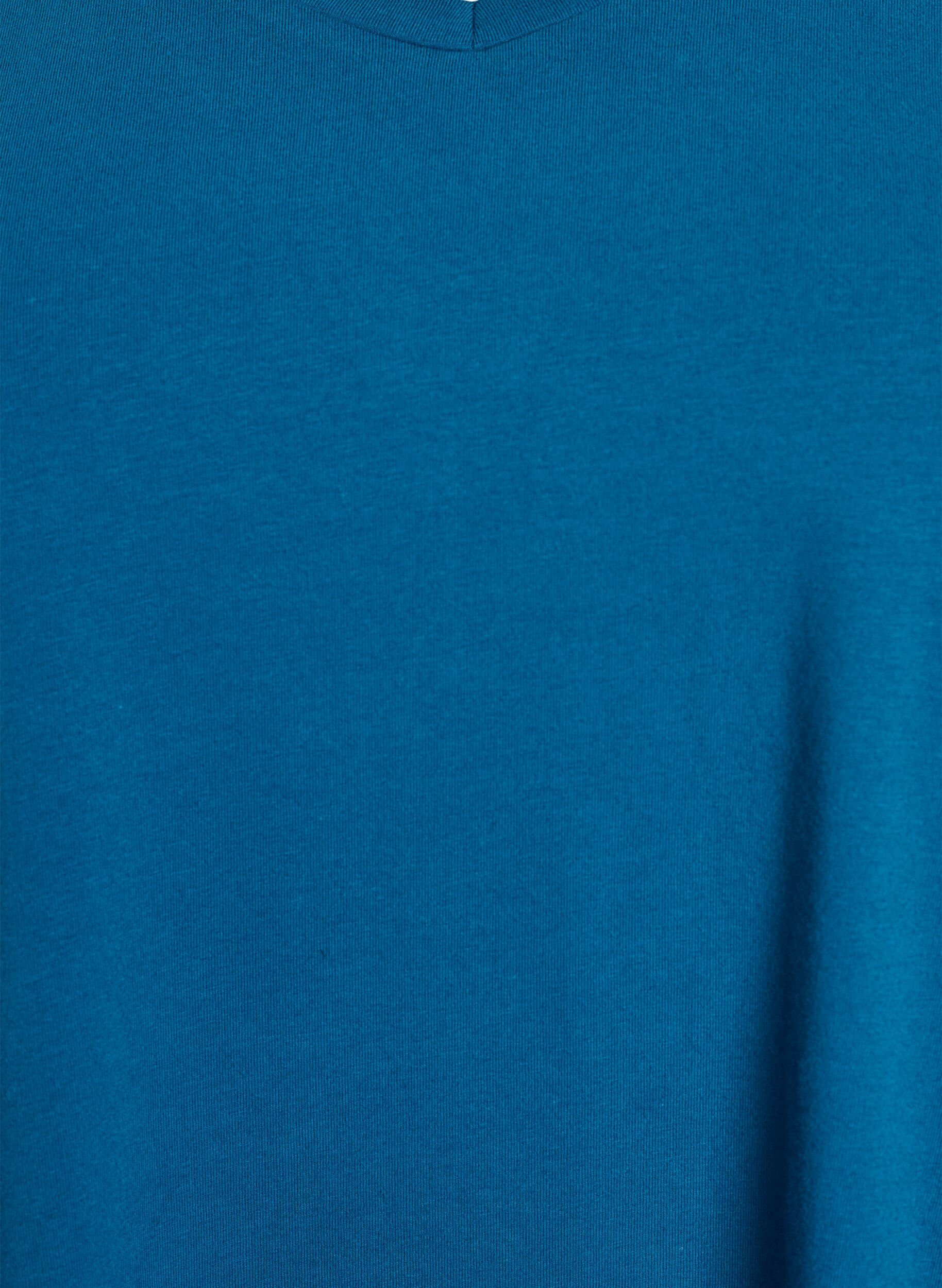 ZizziEinfarbiges basic T-Shirt aus Baumwolle, Petrol, Packshot image number 2