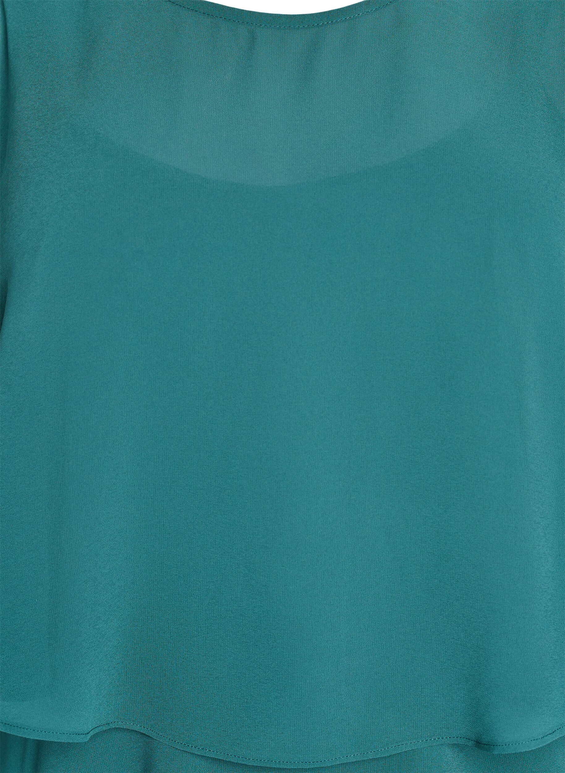 ZizziMaxikleid mit R&uuml;schen-Volants und abnehmbarem Cape, Gr&uuml;n, Packshot image number 2