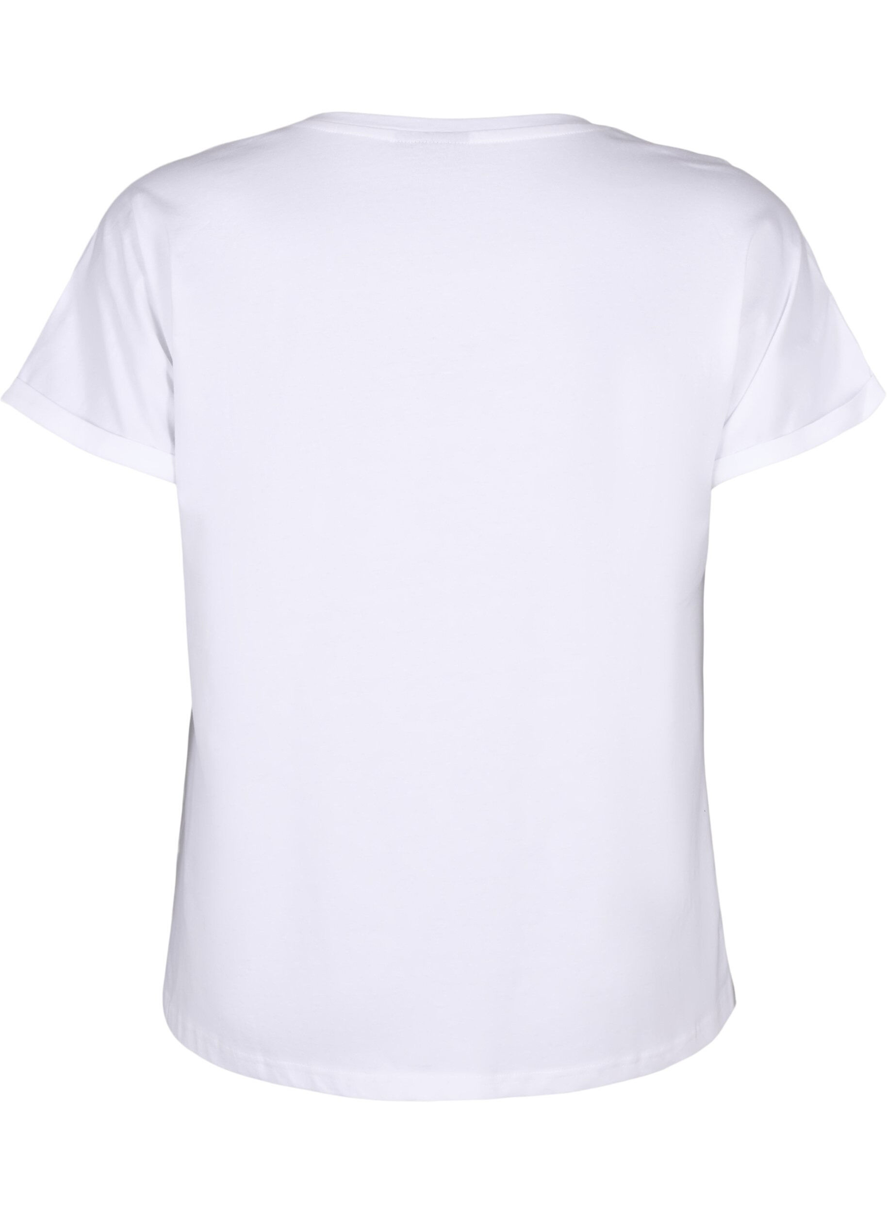 ZizziT-Shirt aus Bio-Baumwolle mit Lochstickerei, Bright White, Packshot image number 1