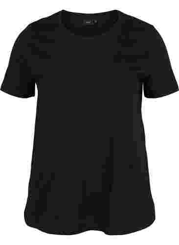 2er-Pack basic T-Shirts aus Baumwolle, Deep Lavender/Black, Packshot image number 3