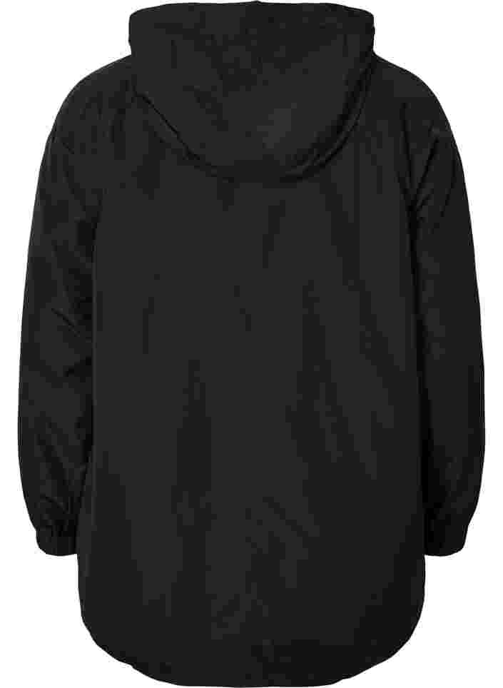 Kurze Jacke mit Kapuze und verstellbarer Saum, Black, Packshot image number 1