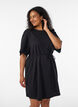 Baumwollkleid mit Broderie-Anglaise-&Auml;rmeln und Bindeg&uuml;rtel, Schwarz, Model image number 0