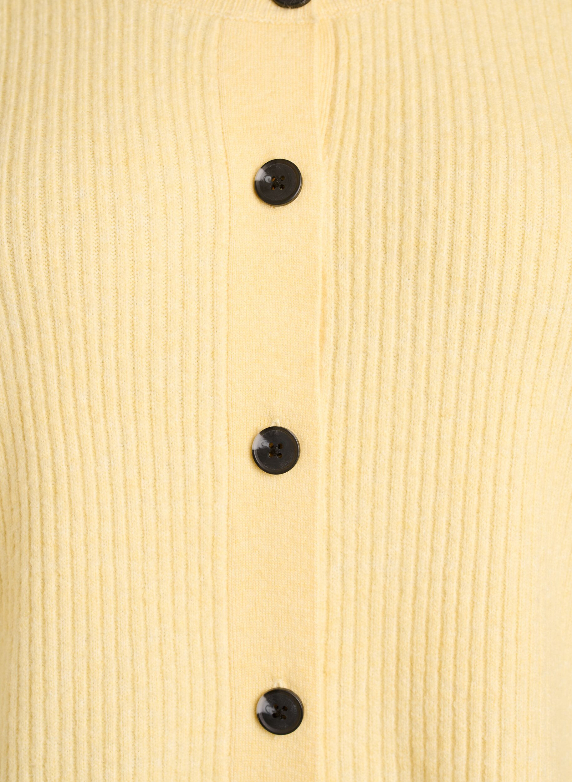 ZizziRippenstrick Strickjacke mit Kn&ouml;pfen, Gelb, Packshot image number 2