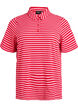 Kurzärmeliges Poloshirt mit Streifen, Pink, Packshot image number 0