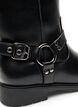 Extra-Weite - Hoher Lederstiefel mit dekorativen Schnallen, Schwarz, Packshot image number 2