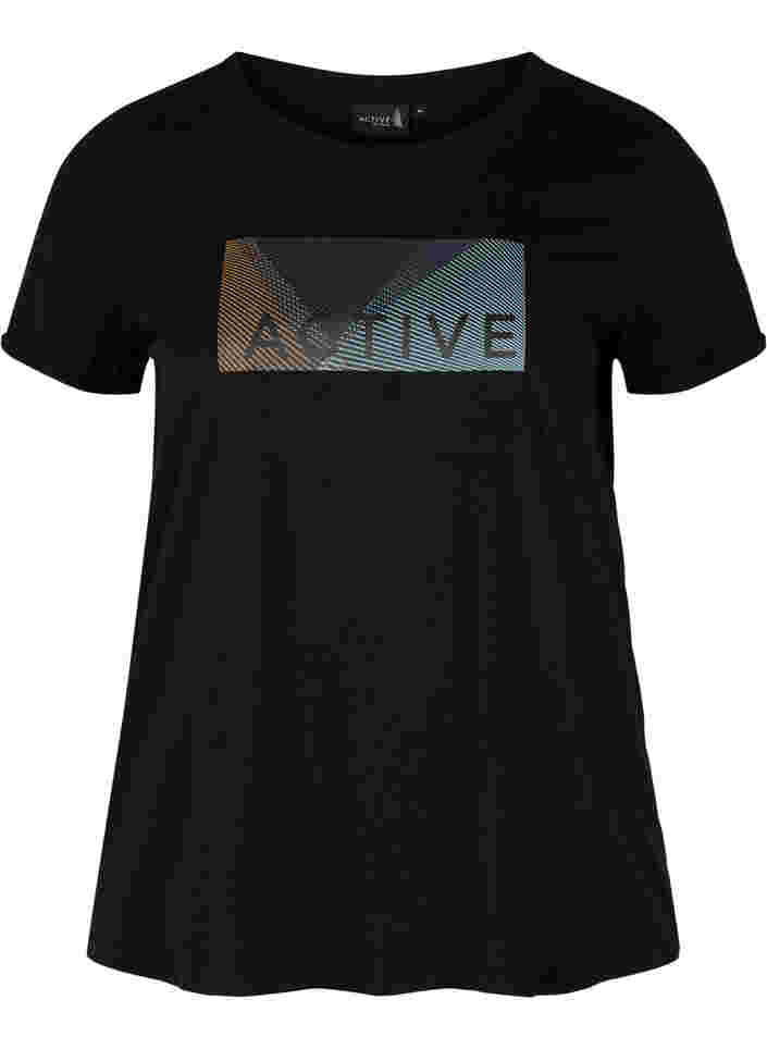 Trainings-T-Shirt mit Print, Black Citadel, Packshot image number 0