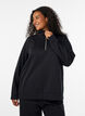 Sweatshirt mit hohem Kragen und Rei&szlig;verschluss, Schwarz, Model image number 0
